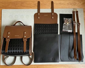 DIY PU Leather Tote Bag Kit, Beginner Sewing Craft Set, Oversized Shoulder Handbag