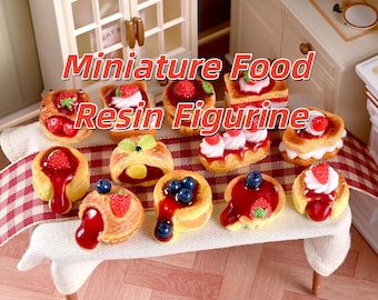 Miniatuuraardbei-bosbessenharsdesserts, 1:12 poppenhuisbakkerijspeelgoed