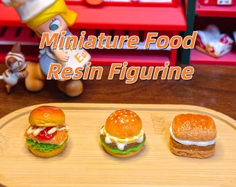 Miniature Resin Burger Set | DIY Fridge Magnet, Keychain