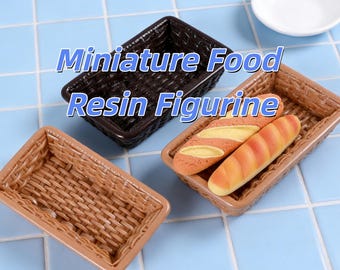 Miniatuur broodmandjes van hars, 1:12 poppenhuis-bakkerij-rekwisiet