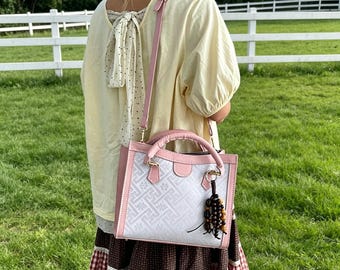 DIY PU Leather Tote Bag Kit, Beginner Sewing Craft, Crossbody Shoulder Handbag