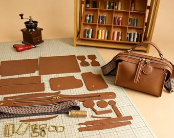 DIY PU Leather Crossbody Bag Kit, Beginner Sewing Craft, Mini Shoulder Purse