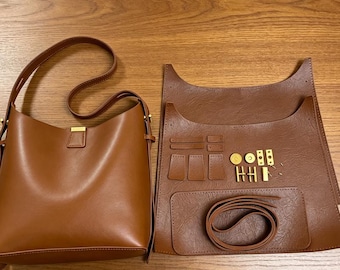 DIY PU Leather Shoulder Bag Kit, Beginner Hand-Sewn Crossbody Handbag Craft