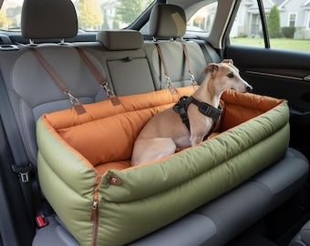 Lathe Luxury Faux Leather Pet Car Seat & Booster Bed for Dogs and Cats