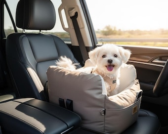 Portable Pet Car Seat Bed Booster with Storage Pockets