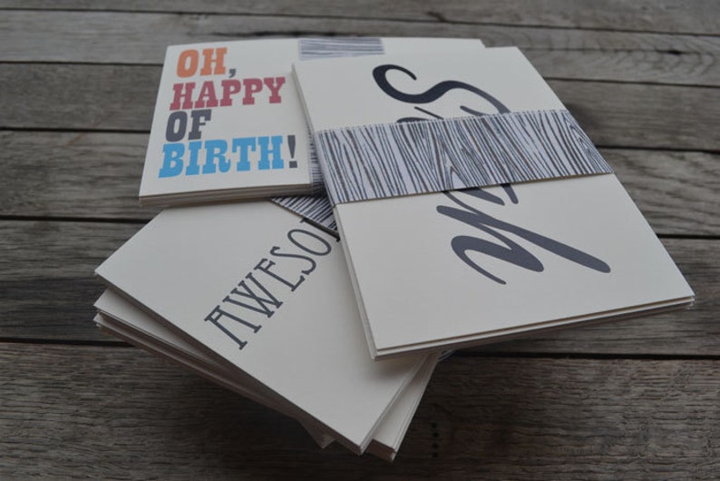 Assorted All Occasion Typography and Handstamped Postcards Set of 10 image 1