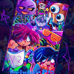 ¡¡Póster/lámina de Scene TADC!! ¡¡Con Pomni, Ragatha, Jax, Zooble, Gangle, Kinger, Bubble y Caine!!