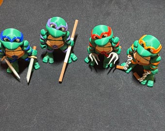 Figuras inspiradas en las Tortugas Ninja impresas en 3D