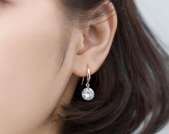 Orecchini Donna Solitario In Argento Sterling 925 Con Zirconia Cubica 4mm (1/4 Carati) - Rodiati, Regalo In Scatola Portagioie