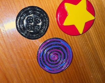 Coraline Inspired Polymer Clay Magnets - Set of 3