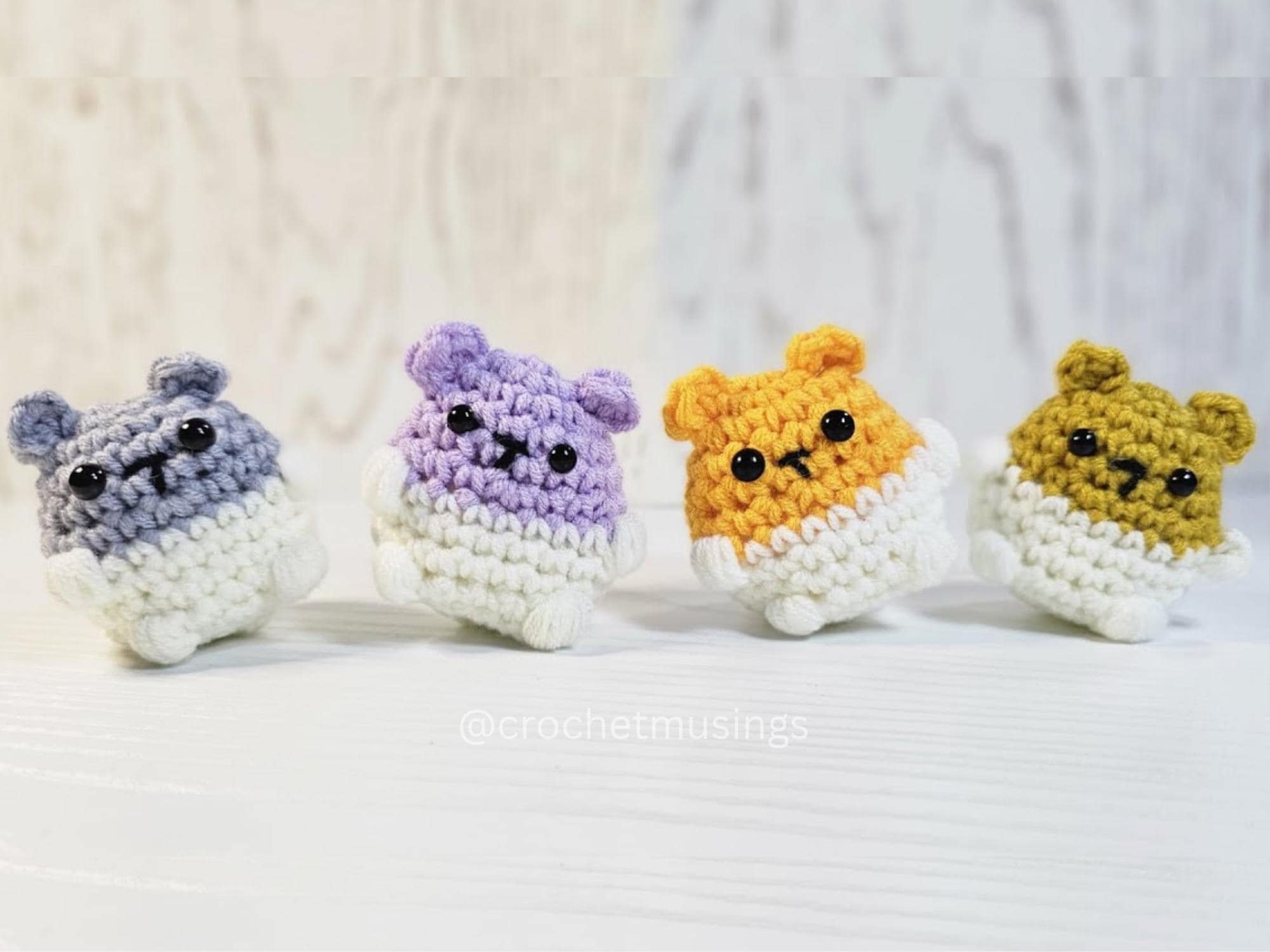 24 Hamster Crochet Patterns for Adorable Gifts, Desk Decor, and Tiny Plushie Fun 2 Mini Hamster Crochet Pattern Amigurumi