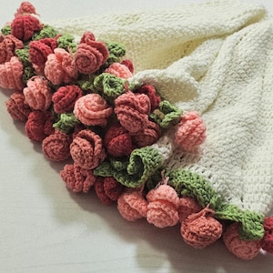 Flower Bouquet Blanket Crochet Pattern PDF by Crochet Musings | Rose Bouquet Blanket Pattern | Beginner Friendly Pattern | Instant Download