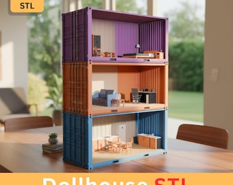 3D Container Dollhouse Miniature | Modern Architecture STL Model
