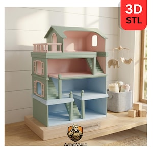 Fichier STL empilable moderne pour maison de poupée | Maison miniature imprimable en 3D (téléchargement numérique) image 6