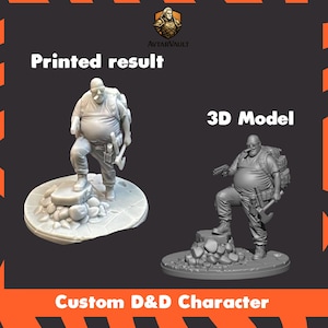 Custom D&D Character STL from Photo – Personalized RPG Hero Miniature for 3D Printing