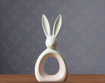 Minimalist Easter Bunny Ring Sculpture STL | 3D Printable Decor (Digital Download)