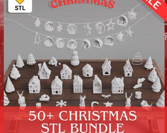 Christmas 3D Print STL Bundle | Ornaments, Trees, Houses (Digital Download)