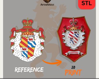 Custom 3D Crest STL File | Personalized Heraldic Shield (Digital Download)