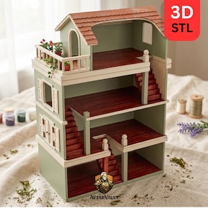 Fichier STL empilable moderne pour maison de poupée | Maison miniature imprimable en 3D (téléchargement numérique) image 5