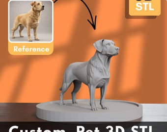 Custom Pet 3D Model STL File | Personalized Dog Cat Sculpture (Digital Download)