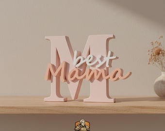 Layered Text "Mama" 3D STL File | Mother's Day Decor (STL, 3MF)