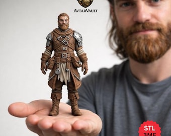 Custom D&D Character STL from Photo – Personalized RPG Hero Miniature for 3D Printing
