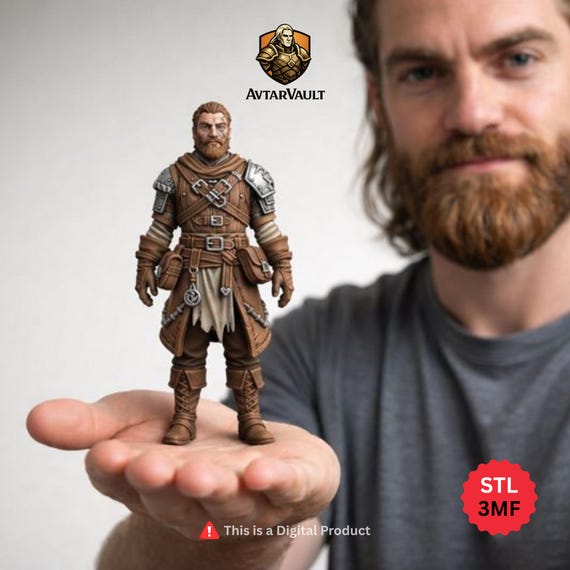 Custom D&D Character STL from Photo – Personalized RPG Hero Miniature for 3D Printing