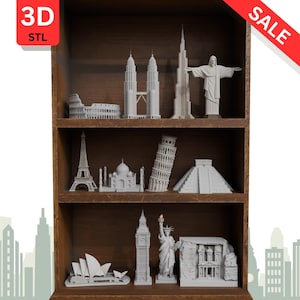 Wonders of the World STL Bundle | Famous Landmarks 3D Models for Printing | World Architecture Miniatures | Travel Decor STL