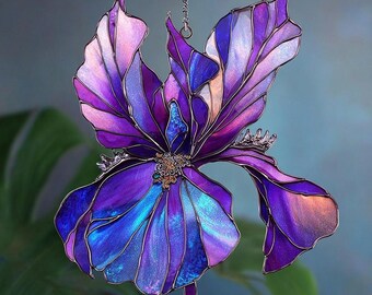 Iris Flower ACRYLIC Window Hanging Decor Iris Flower Acrylic Inspired Art Iris Flower Acrylic Gift For Her Home Decor Gifts NOT GLASS