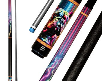 Carbon Fiber Pool Cue | Cyber Frenchie Electric Glow