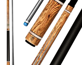 Traditional Carbon Fiber Pool Cue | Golden Oak & Emerald Accent