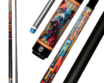 Carbon Fiber Pool Cue | Urban Typo Pitbull Street Art