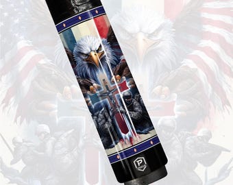 Carbon Pool Cues | Soldiers of Faith – USA Hero Edition | Military & Religious Tribute Performance Stick