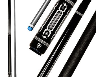 Viking Black & Silver Carbon Fiber Pool Cue | Premium Nordic