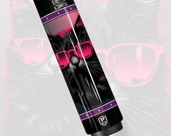 Preorder Neon Shadow Cat Carbon Fiber Pool Cue | Cyberpunk Pink & Black | Futuristic High-Performance Stick