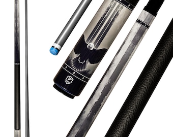 Black Shadow Eagle Carbon Fiber Pool Cue – Minimalist Noir Edition, Low-Deflection Stick