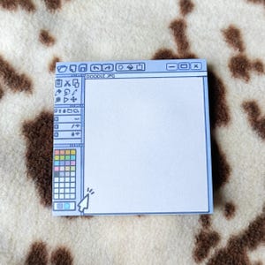 doodles - vierkant notitieblok met plaknotities in de stijl van het doodle-programma