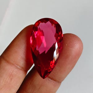 Natural Burmese Red Ruby Gemstone 42 Ct Pear Cut | Loose Burma Ruby for Ring Pendant | July Birthstone Gemstones Supply for Jewelry