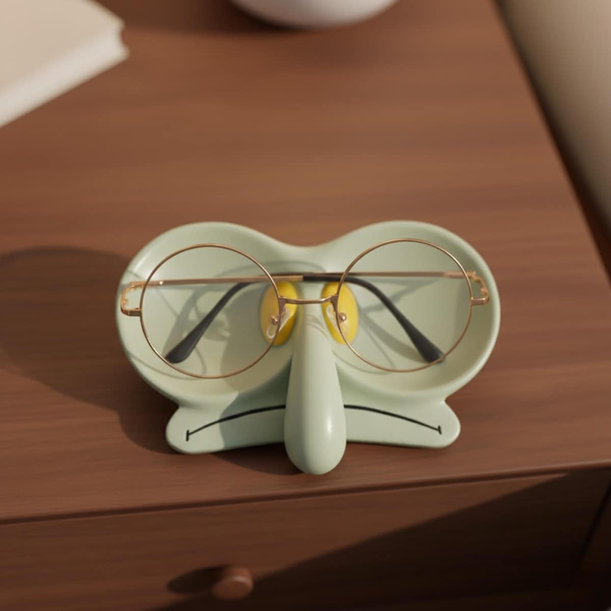 Cute Eyeglasses Holder Stand & Desktop Organizer Tray - Aesthetic Jewelry Dish, Key Storage Plate - Unique Office Decor and Bedside Gift