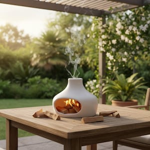 Quemador de cerámica de Palo Santo / Porta incienso de chimenea moderno / Recipiente minimalista para sahumar incienso / Regalo de decoración espiritual para el hogar / Ritual de meditación zen