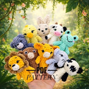 Gehäkelte Fingerpuppen Anleitung • 10-in-1 Amigurumi Tiere (PDF)