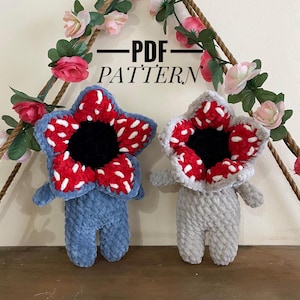 Big Demogorgon Crochet Pattern • Amigurumi Monster PDF • Velvet Yarn Plush Toy Pattern • Digital Download