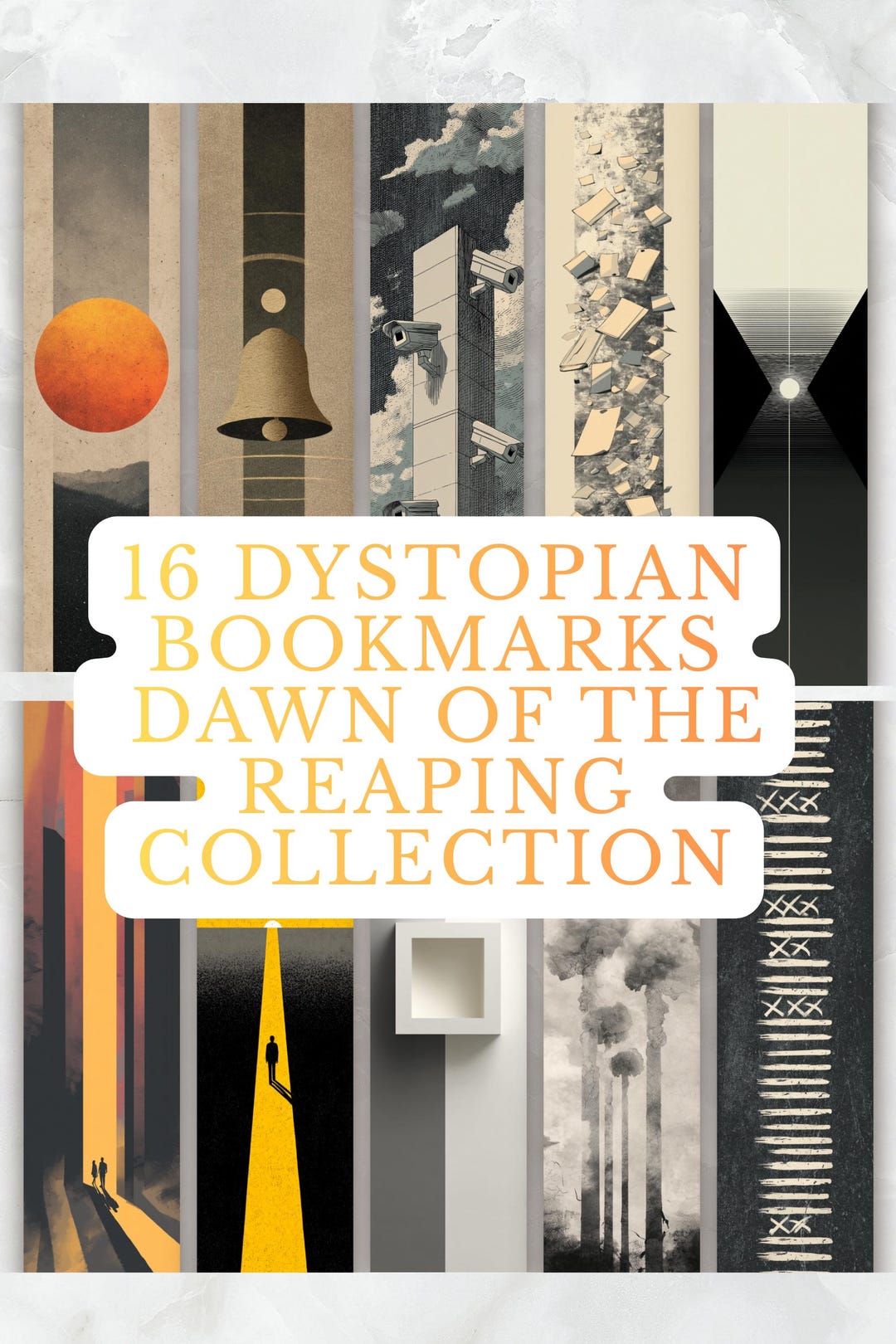 Dystopian Bookmarks Set of 16 | Dawn of the Reaping Inspired Aesthetic ...