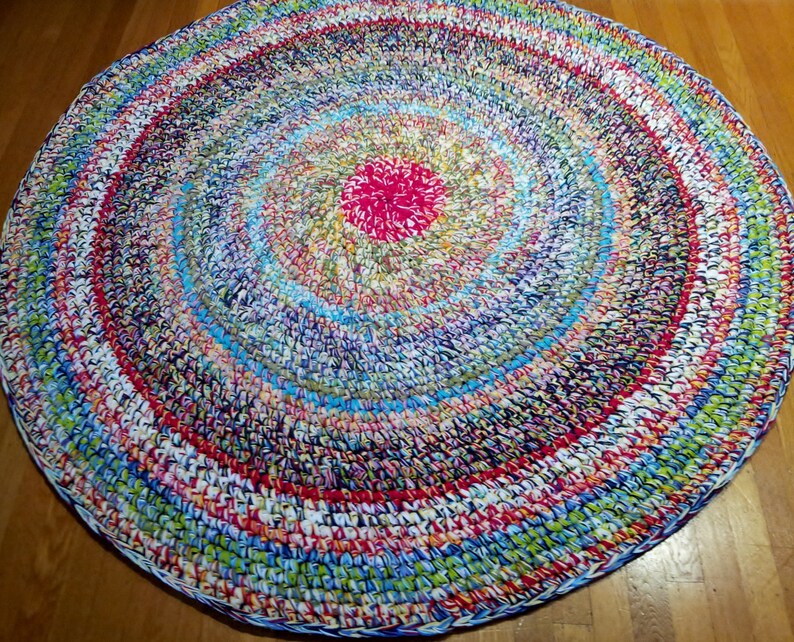 Large Custom Color Blast Area Rug/crochet Round Rugs/round Etsy