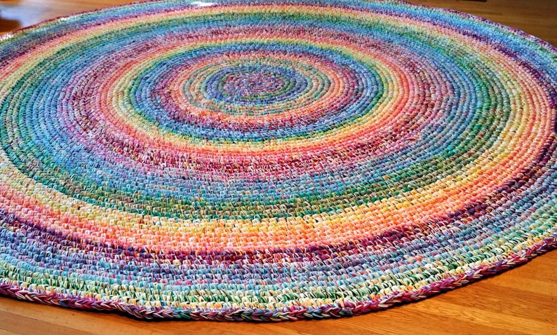 Made To Order 6 Foot Rainbow Rug Rugs Round Area Large Floor Nursery Crochet Handmade