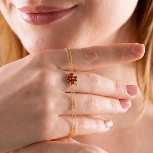 Personligt klöverarmband med födelsesten – Lucky Charm-födelsedagspresent till henne, läckert 925 sterlingsilver (guld/rosa/silver)