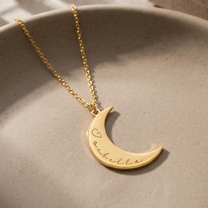 Etichetta con nome personalizzata con il mondo, colore oro, metà con il cuore, Kette grave come regalo immagine 1
