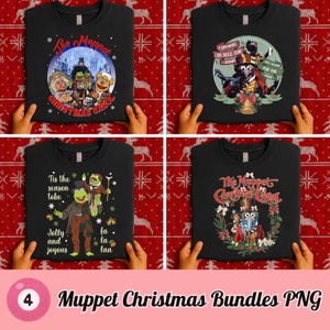 Paquete de imágenes PNG de Gonzo y Rizzo de Los Muppets en Cuento de Navidad, Kermit la Rana, Gonzo y Miss Piggy en una fiesta navideña, imágenes PNG de Los Muppets clásicos de 2025.