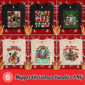 Paquete de imágenes PNG de Gonzo y Rizzo de Los Muppets en Cuento de Navidad, Kermit la Rana, Gonzo y Miss Piggy en una fiesta navideña, imágenes PNG de Los Muppets clásicos de 2025.