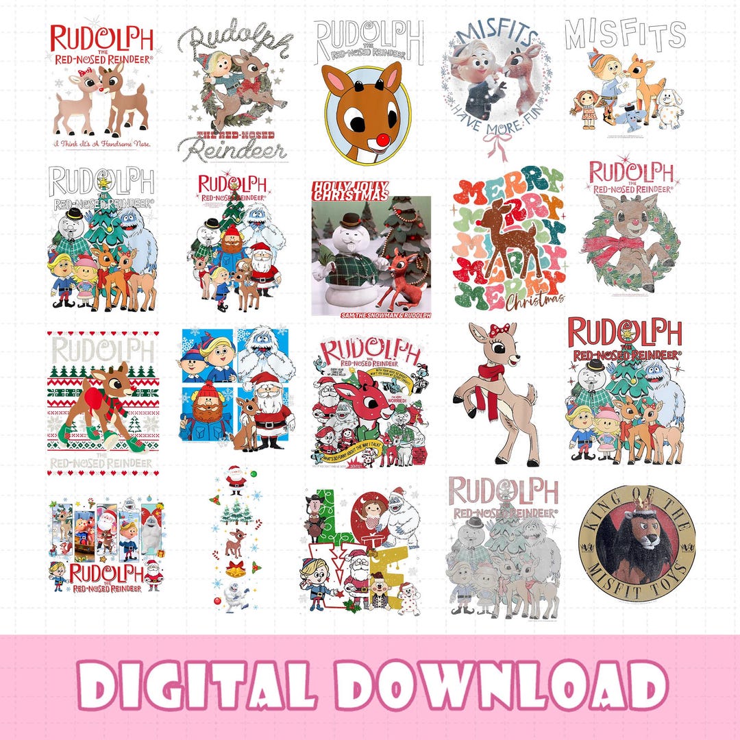 10+ Rudolph the Red Nosed Reindeer Christmas PNG Bundle, Rudolph ...